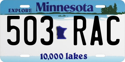 MN license plate 503RAC