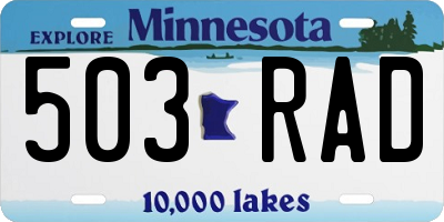 MN license plate 503RAD