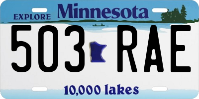 MN license plate 503RAE