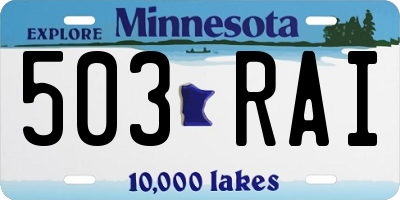 MN license plate 503RAI