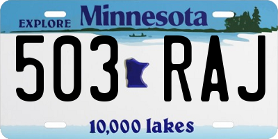 MN license plate 503RAJ