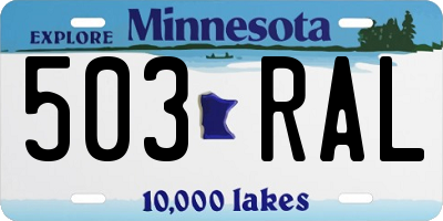 MN license plate 503RAL
