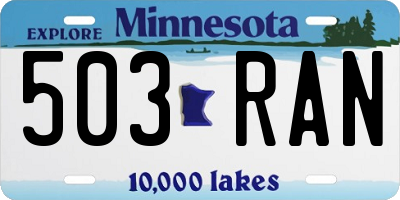 MN license plate 503RAN