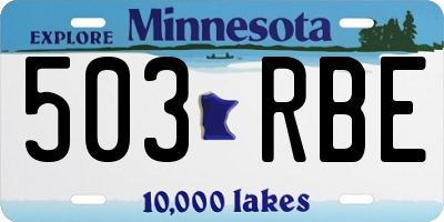 MN license plate 503RBE
