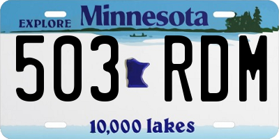MN license plate 503RDM