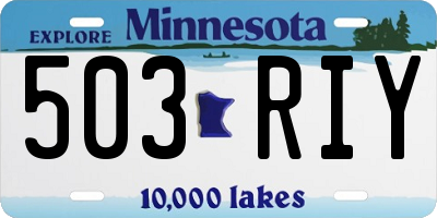 MN license plate 503RIY