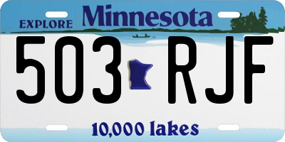 MN license plate 503RJF
