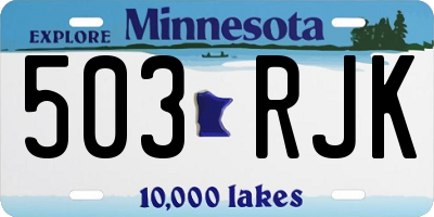 MN license plate 503RJK