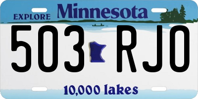 MN license plate 503RJO