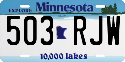 MN license plate 503RJW