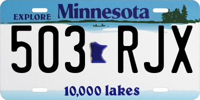 MN license plate 503RJX