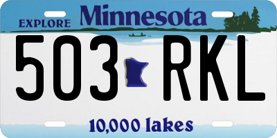 MN license plate 503RKL