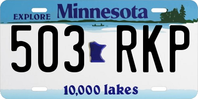 MN license plate 503RKP