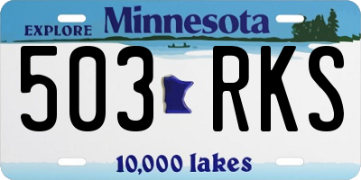 MN license plate 503RKS