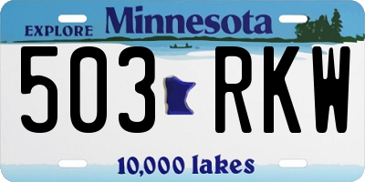MN license plate 503RKW