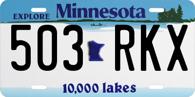 MN license plate 503RKX