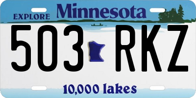 MN license plate 503RKZ
