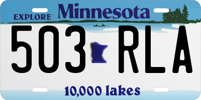 MN license plate 503RLA