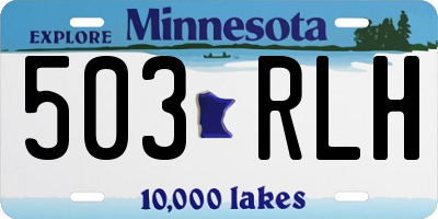 MN license plate 503RLH