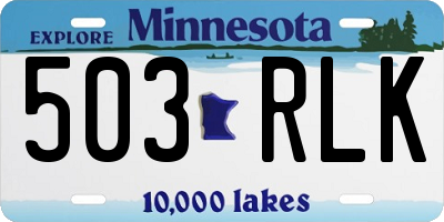 MN license plate 503RLK