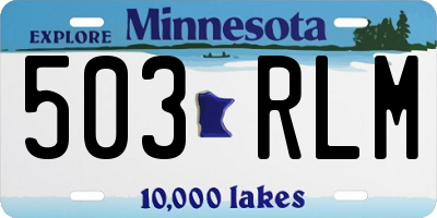 MN license plate 503RLM