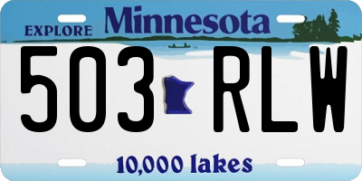MN license plate 503RLW