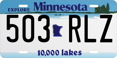 MN license plate 503RLZ