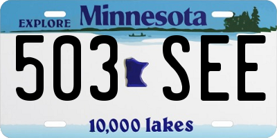 MN license plate 503SEE