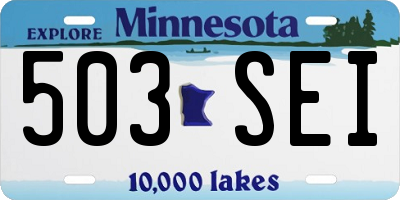MN license plate 503SEI
