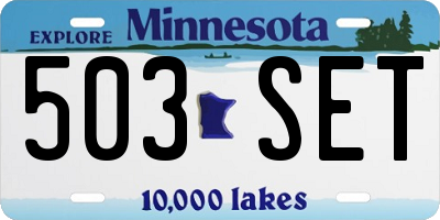 MN license plate 503SET