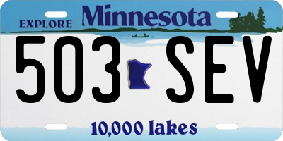 MN license plate 503SEV