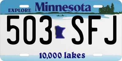 MN license plate 503SFJ
