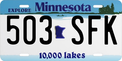 MN license plate 503SFK