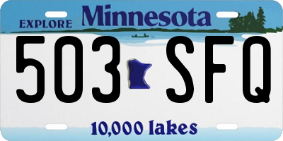 MN license plate 503SFQ