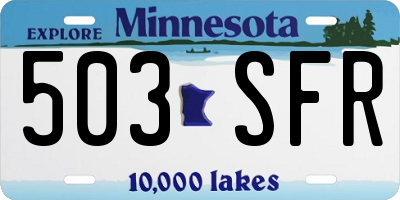 MN license plate 503SFR