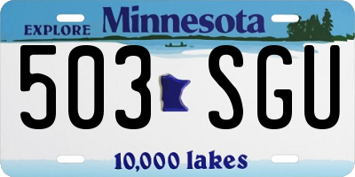 MN license plate 503SGU