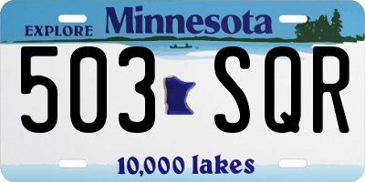 MN license plate 503SQR