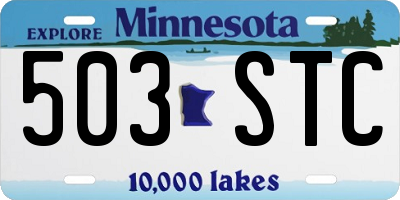 MN license plate 503STC