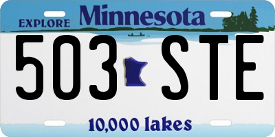 MN license plate 503STE