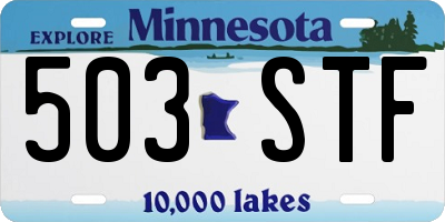 MN license plate 503STF
