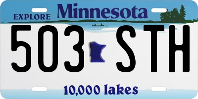 MN license plate 503STH