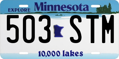 MN license plate 503STM