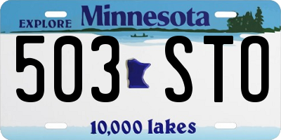 MN license plate 503STO