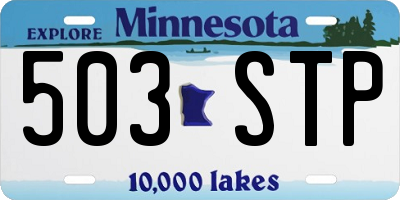 MN license plate 503STP