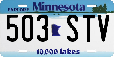 MN license plate 503STV