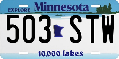 MN license plate 503STW
