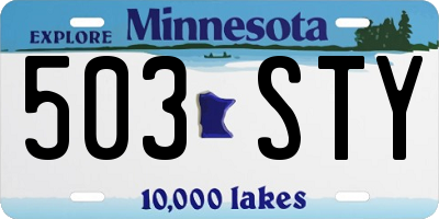 MN license plate 503STY