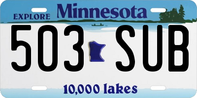 MN license plate 503SUB