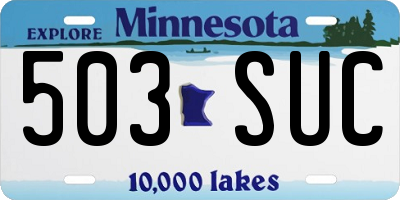 MN license plate 503SUC