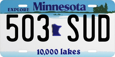 MN license plate 503SUD